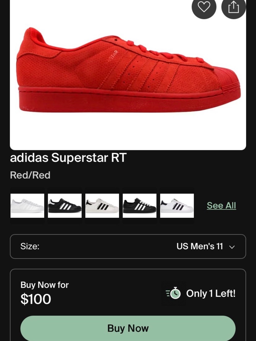 adidas Red Suede Low-Top Sneaker